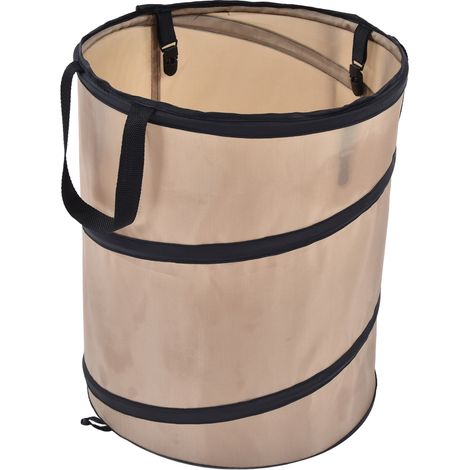 Poubelle pliable de 37,8 L pour feuilles mortes, renforcée par un ressort en acier et un tissu Oxford, format compact. (1/5)