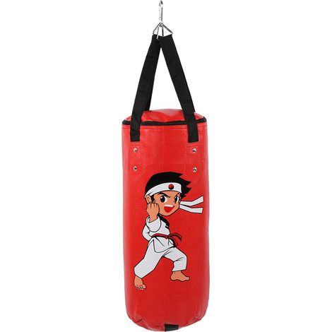 Sac de frappe enfant suspendu 60cm rouge, équipement creux pour boxe, sanda, Muay Thai, entraînement enfant (1/5)