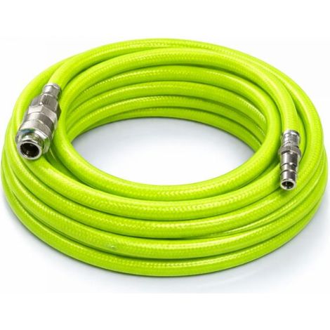 Tubo Aria Compressa 20m PVC Rinforzato 300 PSI Attacco Rapido 1/4'' 10x15 mm