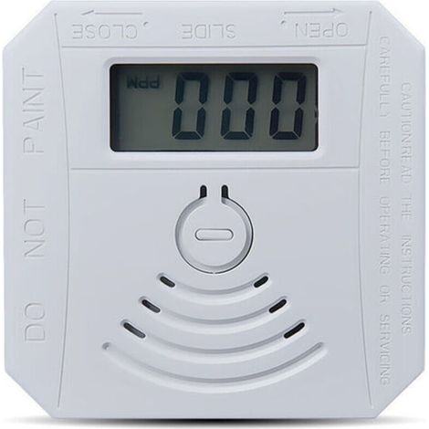 Tigrezy Détecteur de gaz Détecteur de fumée de monoxyde de carbone combiné Détecteur de fumée CO à piles avec écran d'affichage LED Flash Alarme sonore Motif d'avertissement sonore - blanche (1/4)