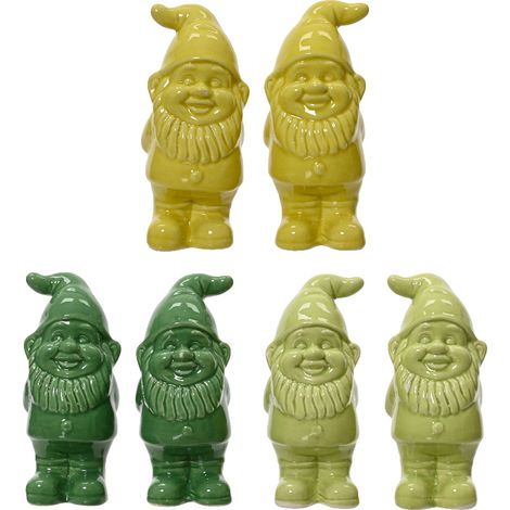GNOMO IN CERAMICA 5X5X10,2HCM COLORE VERDE ASSORTITO
