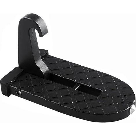 SHINING HOUSEMarchepied d'assistance de voiture, 1 marchepied de porte pliable, en alliage d'aluminium, pour nettoyer le toit de la voiture, adapté aux accessoires de voiture SUV, RV, Jeep (noir)