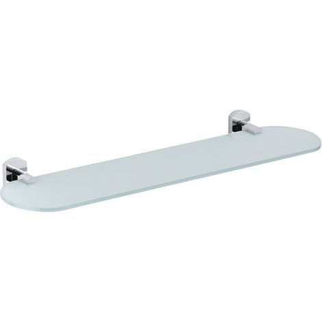 Mensola in vetro satinato verde - serie forma con supporti cromati (1/3)