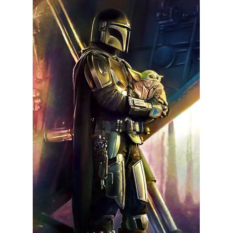 Papier peint panoramique vintage & retro Mandalorian Sauveur (1/5)