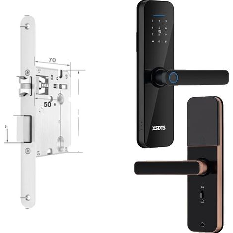 Cerradura inteligente, desbloqueo biométrico por huella dactilar, conectividad WiFi. (1/2)