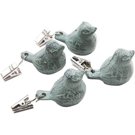 Set mit 4 Tischdeckenklammern aus Eisen, Vintage-Vogelanhänger, beschwerte Tischdeckenklammern im Antik-Stil, Tischdeckenhalter für Tische im Innen- und Außenbereich (1/4)