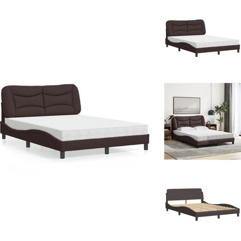 Bett mit Matratze Dunkelbraun 120x200 cm Stoff - Betten - Doppelbetten - Boxspringbetten - Lattenrost - Matratzen (1/5)