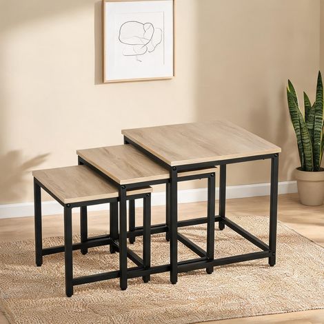 Table basse en panneau de particules acier 45 x 45 x 44 cm (1/5)