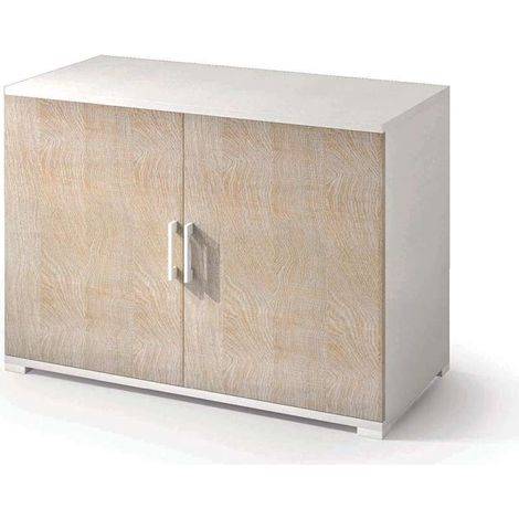 Terraneo Mobiletto Doppia Anta Bianco Rovere 90x45x66 cm - Mobili (1/3)