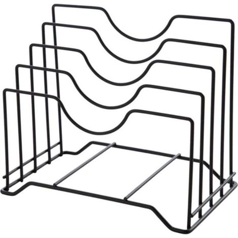 Porta coperchi universale per pentole – con 4 fessure, salvaspazio e igienico in cucina, adatto a coperchi di varie dimensioni, design elegante - Crezuo