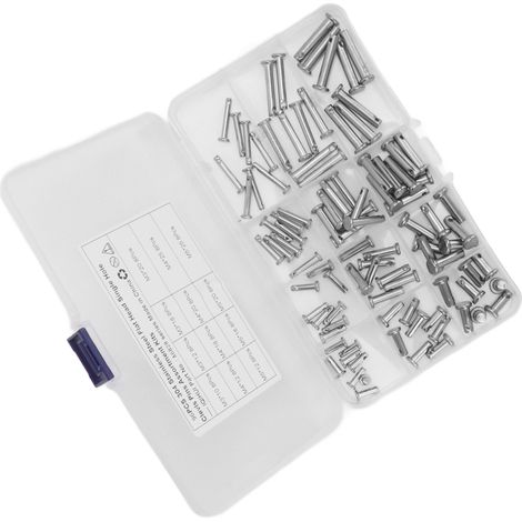 12 tailles de goupilles à chape en acier inoxydable avec un trou, tête plate, en forme de T, goupille ronde, jeu de qualité automobile, 96 pièces. (1/5)