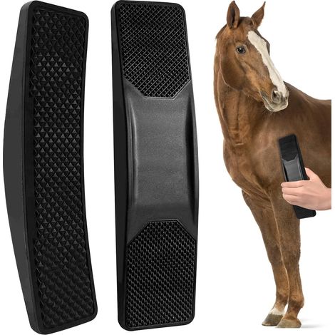 CSPARKV Multifunktionale Pferdebürste, 6-in-1-Pferdemassagebürste, Pferdepflegebürsten zur Reinigung (Schwarz) (1/5)