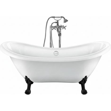 Freistehende Badewanne DARLINGTON Löwenfüße SCHWARZ 175 (1/4)