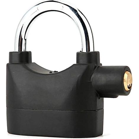 Cadenas alarme avec sirène sécurité vélo moto cadenas noir (1/4)