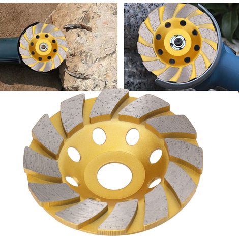 Hochleistungsfähige 10 cm (4 Zoll) 12-Zahn-Turbinen-Diamantschleifscheibe zum Schleifen von Beton (1/5)
