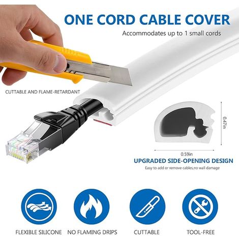 Cable Cover Silicone White (1/4)