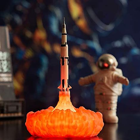 3D-Weltraumshuttle-Lampe, Raketen-Nachtlicht für Weltraumfans, leuchtende Monddekoration fürs Schlafzimmer (1/5)