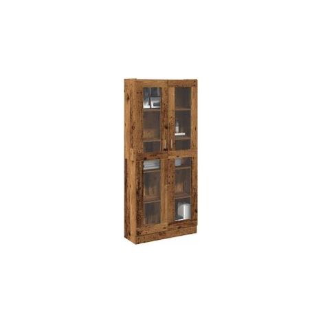 Buffet haut vieux bois 82,5x30,5x185 bois d'ingénierie (1/5)