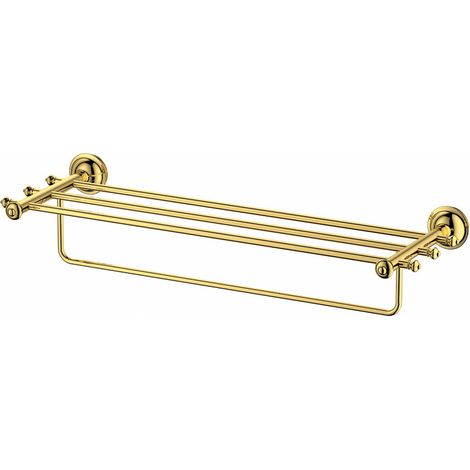 PaulGurkes Handtuchregal Gold Bad-Regal Handtuchhalter Retro Nostalgie (1/2)