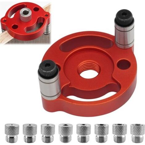 9 Pièces Gabarit de Percage pour Bois Locator, Guide de Percage Bois, 8 Trous 3/4/5/6/7/8/9/10 mm, Guide de Perçage Perçage Vertical (1/5)