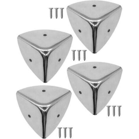 Protection d'angle de bagage en acier nickelé de 40 mm, accessoires d'angle anti-collision pour bagages (argent) (1/3)