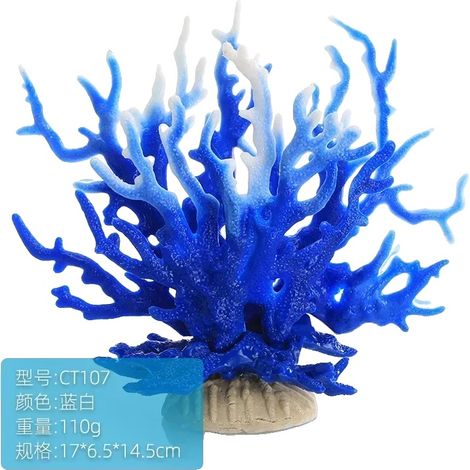 Korallenornamente, Miniatur-Resin-Design, vielseitige Aquariendekoration, Blau weiß (1/2)