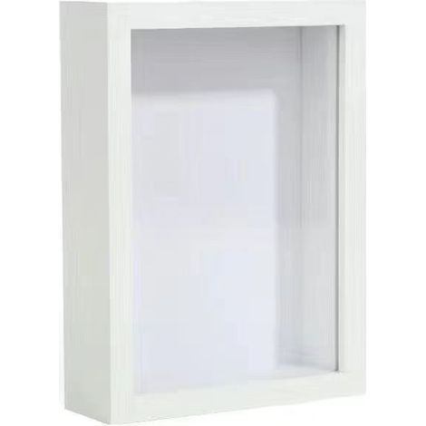 Cornice portafoto 3D minimalista e cava, 20 cm (8 pollici), fai da te - Bianca (1/3)