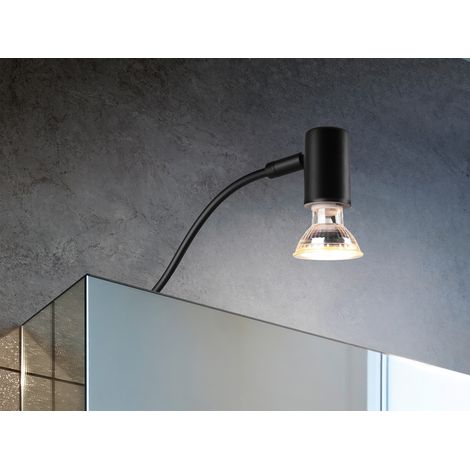 Badezimmerlampe GIADA in Schwarz für Spiegelschrank mit schwenkbarem Spot (1/5)