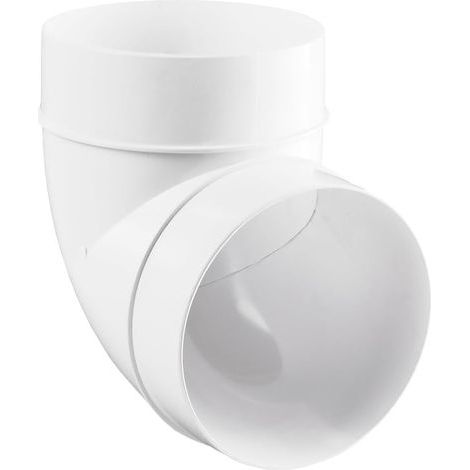 Coude PVC 90° pour tuyaux ronds Ø 100 mm, raccord en plastique pour une déviation précise dans les systèmes de ventilation (1/3)