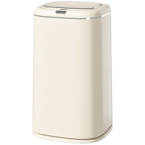 Automatischer Küchenmülleimer mit Deckel, berührungsloser Bewegungssensor, ultradünn, wasserdicht, intelligent, elektrisch, geeignet für Küche, Schlafzimmer, Büro, Badezimmer (Farbe: Beige, Größe: 35