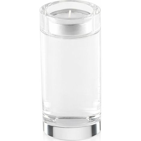 Bougeoir Rond en Verre Transparent Chandelier de Table Décoratif 5,3 x 5,3 x 12 cm - PANGIVO (1/5)