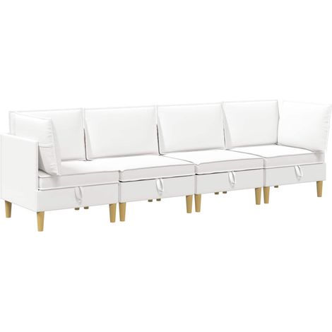 Modular Sofa Set mit Stauraum 4 stk. Weiß 280 x 70 x 82 cm vidaXL