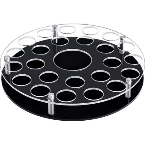 Étagère à verres à vin à 25 trous avec porte-bouteille centralisé fabriqué en matériaux acryliques robustes pour comptoir de cuisine (1/5)