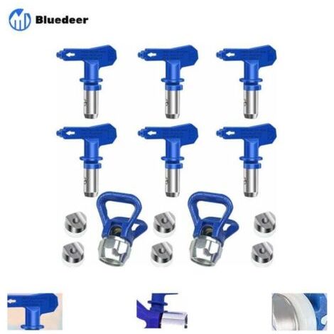 6 Pièces Buse de Pulvérisation Airless, Buses de Pulvérisation Réversibles Sans Air, Buse Airless pour Pistolet à Peinture Haute Pression (Tapez 211, 315, 417, 515, 517, 523) (1/4)
