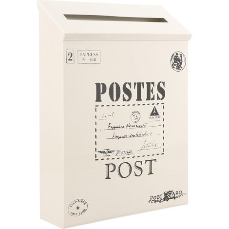 Boîte aux lettres vintage en fer beige design américain (1/5)