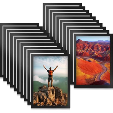 20pcs Self Adhesive Magnetic Frame, Black Frame Information, Waterproof Display, Covers for Sign, License, Photos, Document, Walls and Windows, Magnetic Closure, Magnetic Cover (1/5)