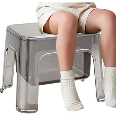 Shower Bench Portable Transparent Seat Storage Organizer