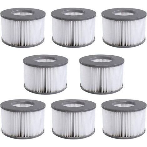 Lot de 8 cartouches filtrantes de rechange pour piscine gonflable Mspa, jacuzzi Ruikalucky (1/5)