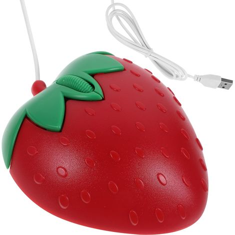 Souris USB Filaire Kawaii Fraise Rose Ergonomique Compacte pour Ordinateur Portable et Gaming Souris Mignonne pour Filles Cadeau Bureau et PC (1/5)