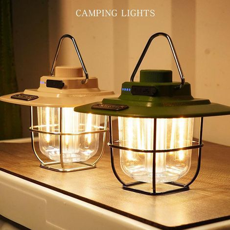 Lampe de Camping en plein air LED lanterne de Camping lampe de tente Rechargeable étanche batterie externe Portable gradation en continu pour la randonnée pêche (1/5)