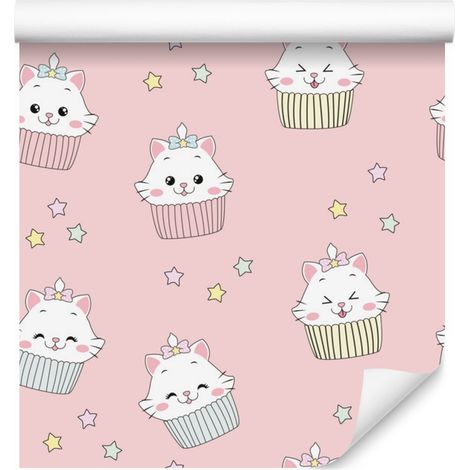 Papier peint « Chatons et muffins mignons » pour salon et chambre 50x1000 cm (1/5)