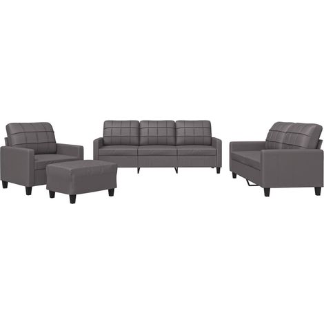 Maison Exclusive - Ensemble de canapés 4 pcs avec coussins Gris Similicuir (1/5)