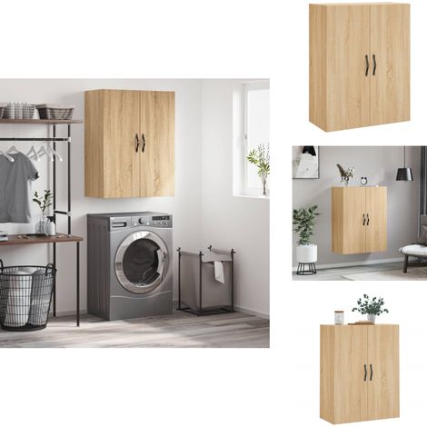 Armoire murale chêne sonoma 69,5x34x90 cm bois d'ingénierie - Armoire Murale - Meuble De Rangement - Buffet - Étagère Murale - Commode Murale (1/5)