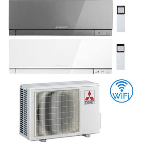Climatiseur Mitsubishi Kirigamine Zen Wifi Silver et Blanc Double Split Inverter 9000 + 12000 BTU avec U.E. MXZ-2F53VF classe A+++ /A++ NOUVEAU (1/5)