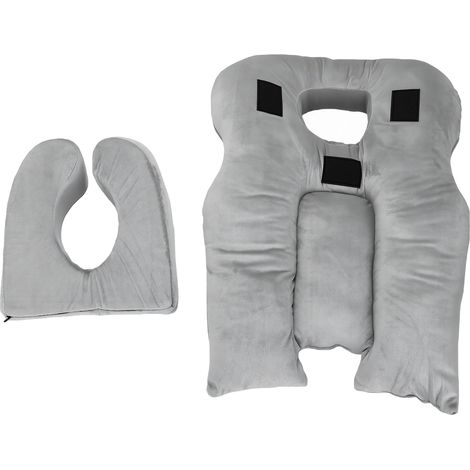 Oreiller face vers le bas en mousse à mémoire de forme douce pour dormir avec espace de flux d'air réglable, housse amovible pour la sieste de Massage (1/5)