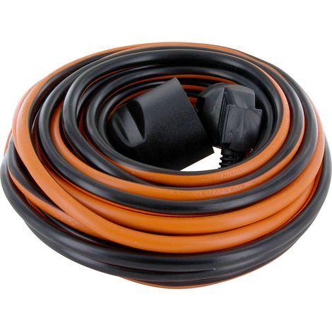Prolongateur H05VVF 3x1,5mm² 10m noir/orange - Chacon