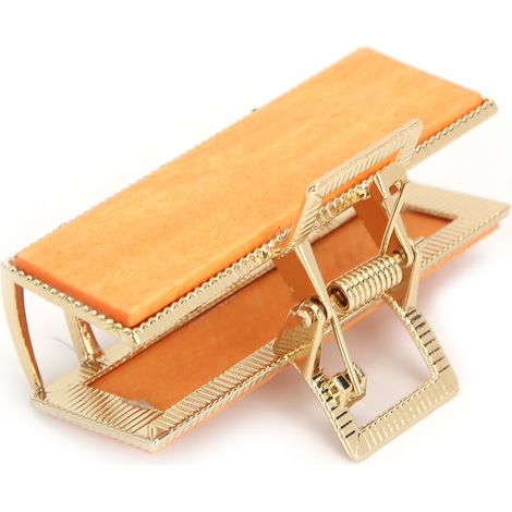 Haarspange aus Acryl und Legierung – Elegante und langlebige Haarspange für Damen – Haaraccessoire in Orangenholzoptik (1/5)
