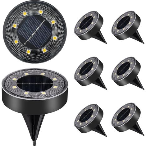 Lot de 8 Lampe Solaire pour l'extérieur Au Sol (blanc chaud) (IP68), Spot Solaire Extérieur, Lampes Solaires [Classe énergétique B] (1/5)