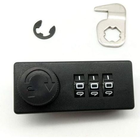 Serrure Combinatoire 3 Chiffres pour Armoire et Classeur, Métal Noir Résistant - (1/5)