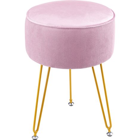 Dressing Table Stool, Round Vanity Stool, Stool Chair for Dressing Table, Comfortable Padded Makeup Stool for Bedroom Living Room, Blue (1/5)